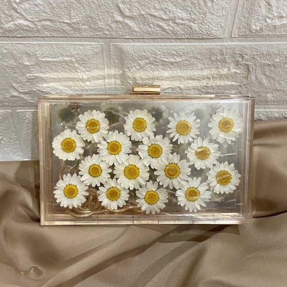 Zara Handbags - RARE - Zara Transparent Acrylic Daisy Box Bag